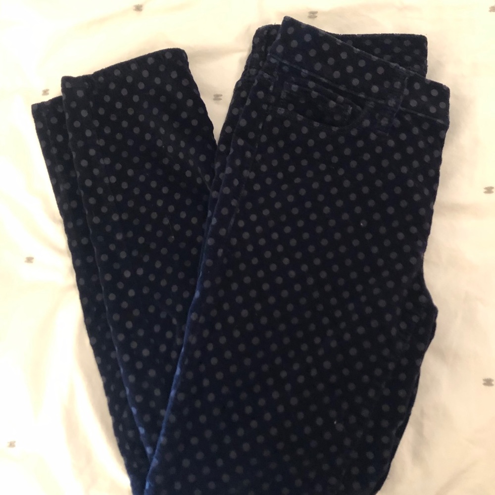 Ann Taylor Petite Velvet Polka Dot Pants